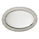 Silver Plated Oval Serving Tray with Argyle Design