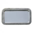 Silver Plated Serving Tray with Rounded Corners and Cubes