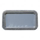 Silver Plated Rectangle Tray with Droplets