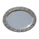 Silver Plated Small Serving Dish with Bowing Flowers