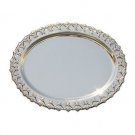 Silver Plated Small Oval Serving Dish with Argyle Pattern