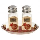 Shabbat Glass Salt and Pepper Shakers with Pomegranates
