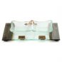 Glass Shabbat Salt Dish with Base of Wheat