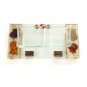 Glass Shabbat Salt Dish with Base of Pomegranates