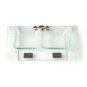 Glass Shabbat Salt Dish with Base of White Flowers