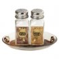 Shabbat Glass Salt and Pepper Shakers with Brown Leaves