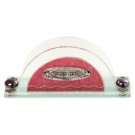 Glass Shabbat Napkin Holder of Red