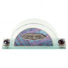 Glass Shabbat Napkin Holder with Electric Blue