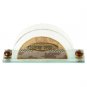 Glass Shabbat Napkin Holder with Oak Leaves