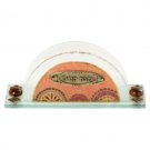 Glass Shabbat Napkin Holder with Abstract Jerusalem