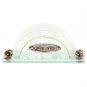 Glass Shabbat Napkin Holder with White Flowers