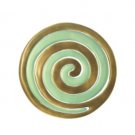 Yair Emanuel Anodized Aluminum Two Piece Trivet Set with Green and Gold Swirl