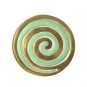 Yair Emanuel Anodized Aluminum Two Piece Trivet Set with Green and Gold Swirl