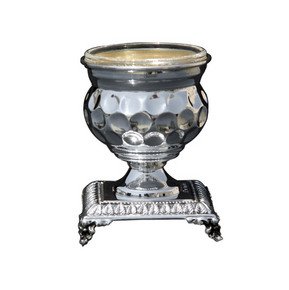 Silver Plated Salt Cellar with Base and Circle Indents