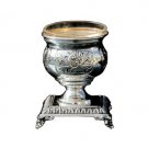 Silver Plated Salt Cellar with Base and Broad Leaves