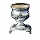 Silver Plated Salt Cellar with Flowered X Stripes