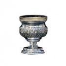 Silver Plated Salt Cellar with Rounded Base and Rug Design