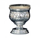 Silver Plated Salt Cellar with Rounded Base and Diagonal Stripes