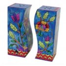 Yair Emanuel Salt and Pepper Shaker with Floral Design