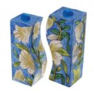 Yair Emanuel Salt and Pepper Shaker with Lily Flower Painting