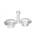 Crystal Salt Dish with Diamond Shape Bowls