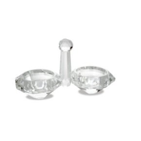 Crystal Salt Dish with Diamond Shape Bowls