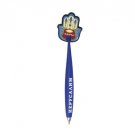 Blue Rubber Hamsa Magnet with Pen in Russian