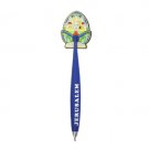 Blue Rubber Jerusalem Magnet with Pen Attached
