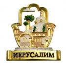 5 cm metal Hamsa with a scene of Jerusalem in Russia