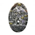 __ cm Silver Poly Magnet of Fiddler in Jerusalem with English Writing