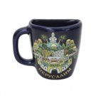 6 cm Ceramic Magnet Blue Mug with Jerusalem Image in Russian