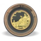 5cm Round Magnet with Gold Jerusalem and Old City in Ceramic