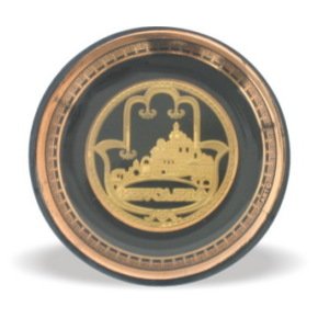 5 cm Ceramic Oval Hamsa Magnet with Jerusalem in Russian