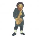 Polyresin Chassidic Musician Magnet Playing Saxophone
