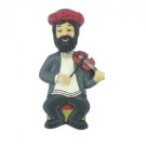 Polyresin Fiddler on the Roof Magnet Playing Red Violin