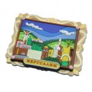 Rubber Magnet with Framed Jerusalem Scene in Russian
