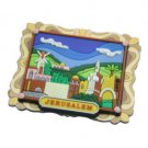 Rubber Magnet with Framed Jerusalem Scene in English