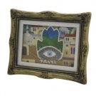 9x8 3D Hamsa Evil Eye Framed Magnet of Jerusalem in Russian