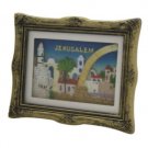 9x8cm Magnet with 3D Jerusalem and Arch in Polyresin