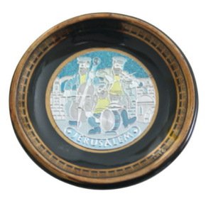 5 cm Ceramic Plate Magnet with Musicians