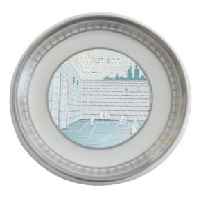 5 cm Ceramic Magnet Silver Plate of the Kotel