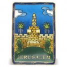 6 cm Ceramic Rectangle Magnet with Tower of David