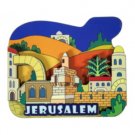 6 cm 3D Wood Colorful Magnet of Jerusalem