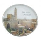 5cm Magnet with Tower of David Photograph in Acrylic and Glass