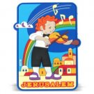 Rubber Magnet of Boy Playing Violin in Jerusalem