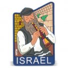 Rubber Magnet of Hassid with Flute at the Kotel