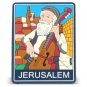 Rubber Magnet of Hassid Playing Cello in Jerusalem