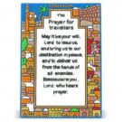 Rubber Magnet of Traveler's Prayer on Jerusalem Scene