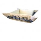 Yair Emanuel Embroidered Folding Basket with Blue Jerusalem Design
