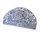 Yair Emanuel Aluminum Semi-Circle Napkin Holder with Oriental Design in silver Tones